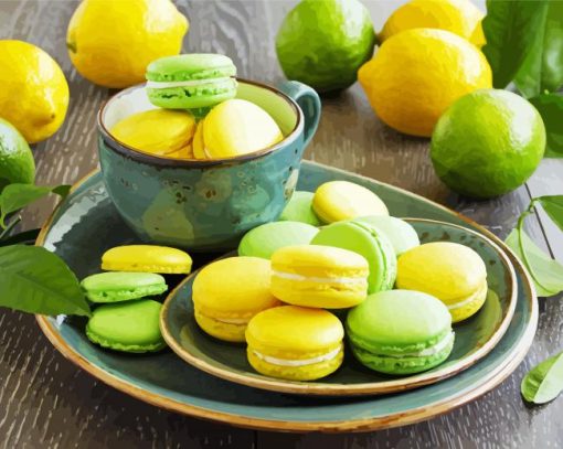 Lemons And Limes Macarons Paint By Number