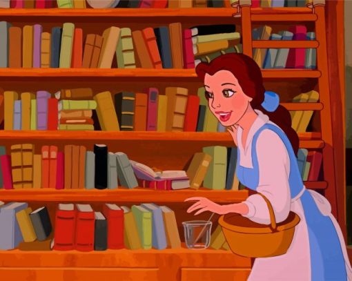 Library Scene Belle Paint By Number