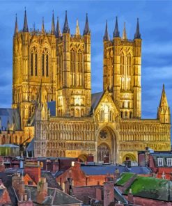 Lincoln Cathedral At Night Paint By Number