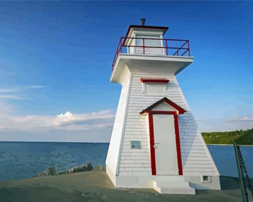 Lion's Head Harbour Lighthouse Georgian Bay Paint By Number