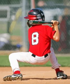 Little Boy Playing Baseball Paint By Number