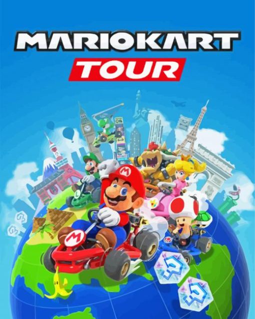 Mario Kart Game Paint By Number