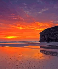 Marsden Beach At Sunset Paint By Number