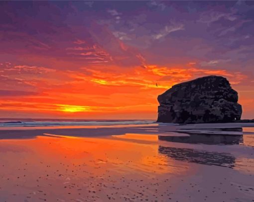 Marsden Beach At Sunset Paint By Number