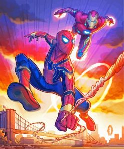 Marvel Iron Man And Spider Man Paint By Number