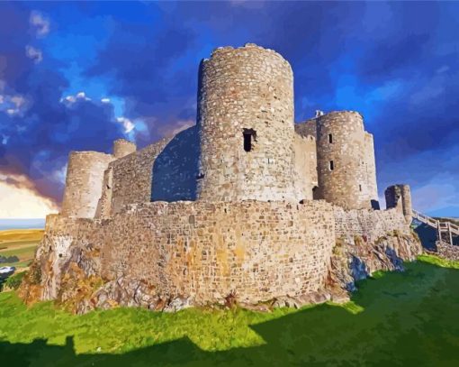 Medieval Harlech Castle Paint By Number