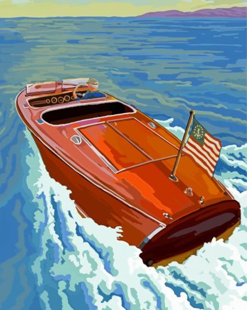 Motor Boat Art Paint By Number