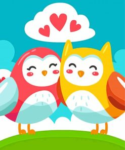 Owl Birds In Love Paint By Number