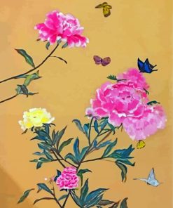 Peonies And Butterflies Art Paint By Number