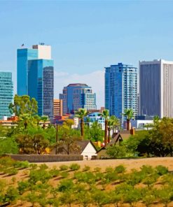 Phoenix City Buildings In Arizona Paint By Number