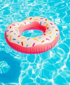 Pink Donut In Pool Art Paint By Number