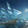 Pirate Ships In Battle At Night Paint By Number