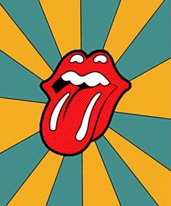 Pop Art Rolling Stones Logo Paint By Number