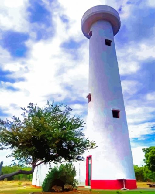 Poros Lighthouse Paint By Number