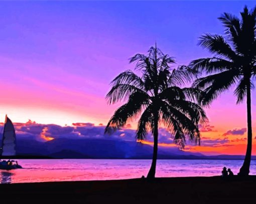 Port Douglas Beach At Sunset Paint By Number