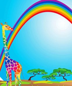 Rainbow Giraffe Art Paint By Number