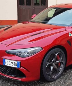 Red Alfa Romeo Giulia Paint By Number