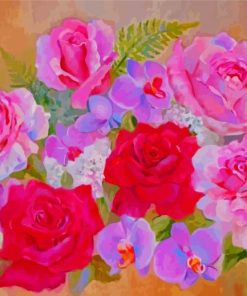 Roses And Orchids Art Paint By Number