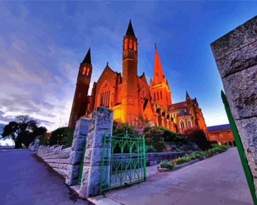 Sacred Heart Cathedral In Bendigo Victoria Paint By Number