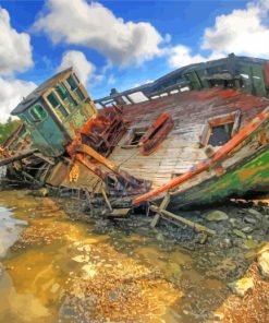 Ship Wrecked Paint By Number