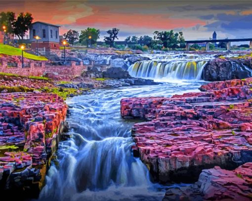 Sioux Falls Waterfalls Paint By Number