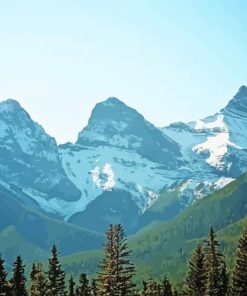 Snowy Three Sisters Mountains Paint By Number