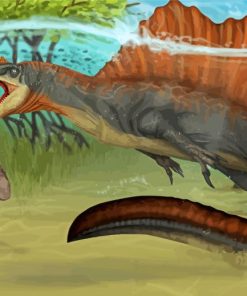 Spinosaurus Dinosaur Underwater Paint By Number