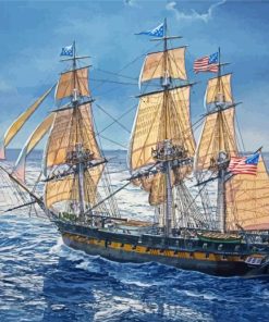 The Uss Constitution Ship Paint By Number