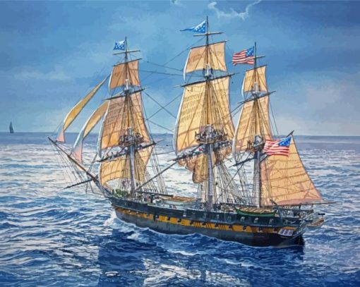 The Uss Constitution Ship Paint By Number