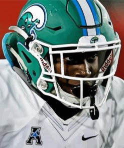 Tulane Geen Wave American Football Player Paint By Number