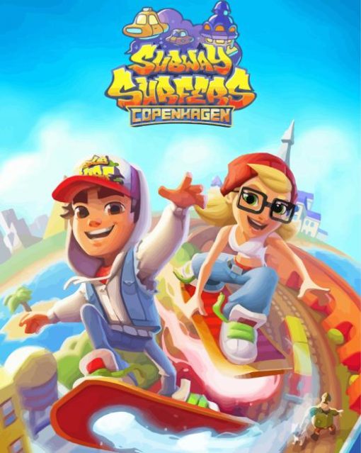 Video Game Subway Surfers Paint By Number