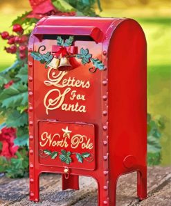 Vintage Red Post Box Paint By Number