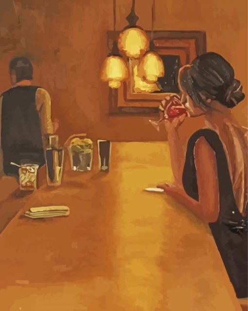 Woman In A Bar Paint By Number