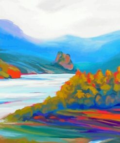 Abstract Hood River Landscape Paint By Number