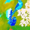 Abstract Blue Birds Paint By Number