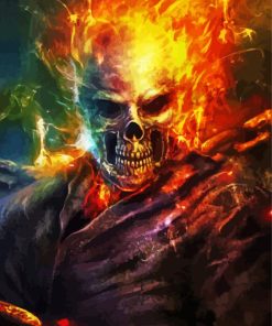 Aesthetic Blazing Skull Art Paint By Number