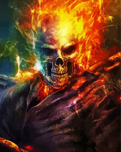 Aesthetic Blazing Skull Art Paint By Number