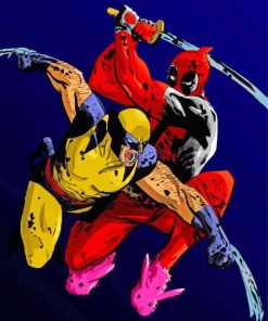 Aesthetic Deadpool Vs Wolverine Paint By Number