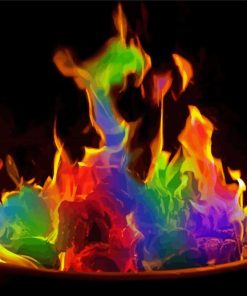 Aesthetic Flames Rainbow Art Paint By Number