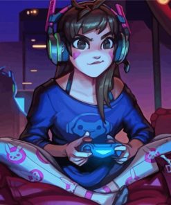 Aesthetic Gamer Girl Paint By Number