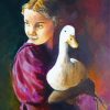 Aesthetic Girl And Duck Illustration Paint By Number