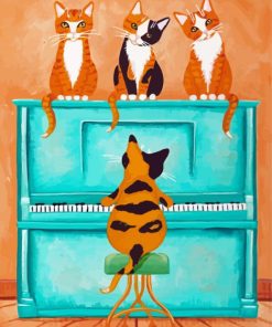 Aesthetic Cats And Piano Paint By Number