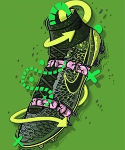 Aesthetic Green Football Boots Paint By Number