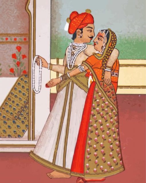 Aesthetic Indian Man And Woman Paint By Number