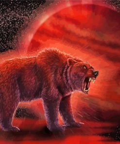 Angry Bear Illustration Paint By Number