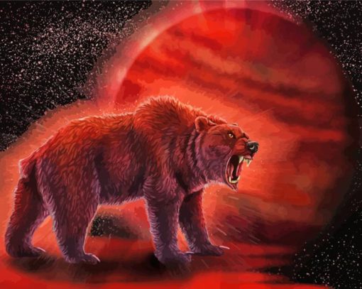 Angry Bear Illustration Paint By Number