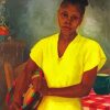 Black Girl In Yellow Dress Paint By Number