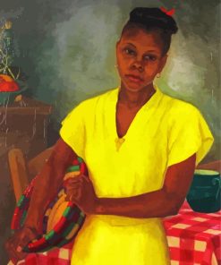 Black Girl In Yellow Dress Paint By Number