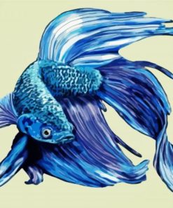 Blue Betta Fish Art Paint By Number