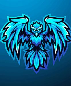 Blue Phoenix Mascot Logo Paint By Number